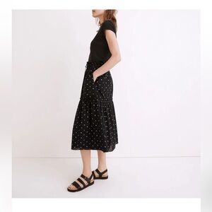 Madewell Pull-On Ruffle Tiered Midi Skirt in Geodot Floral